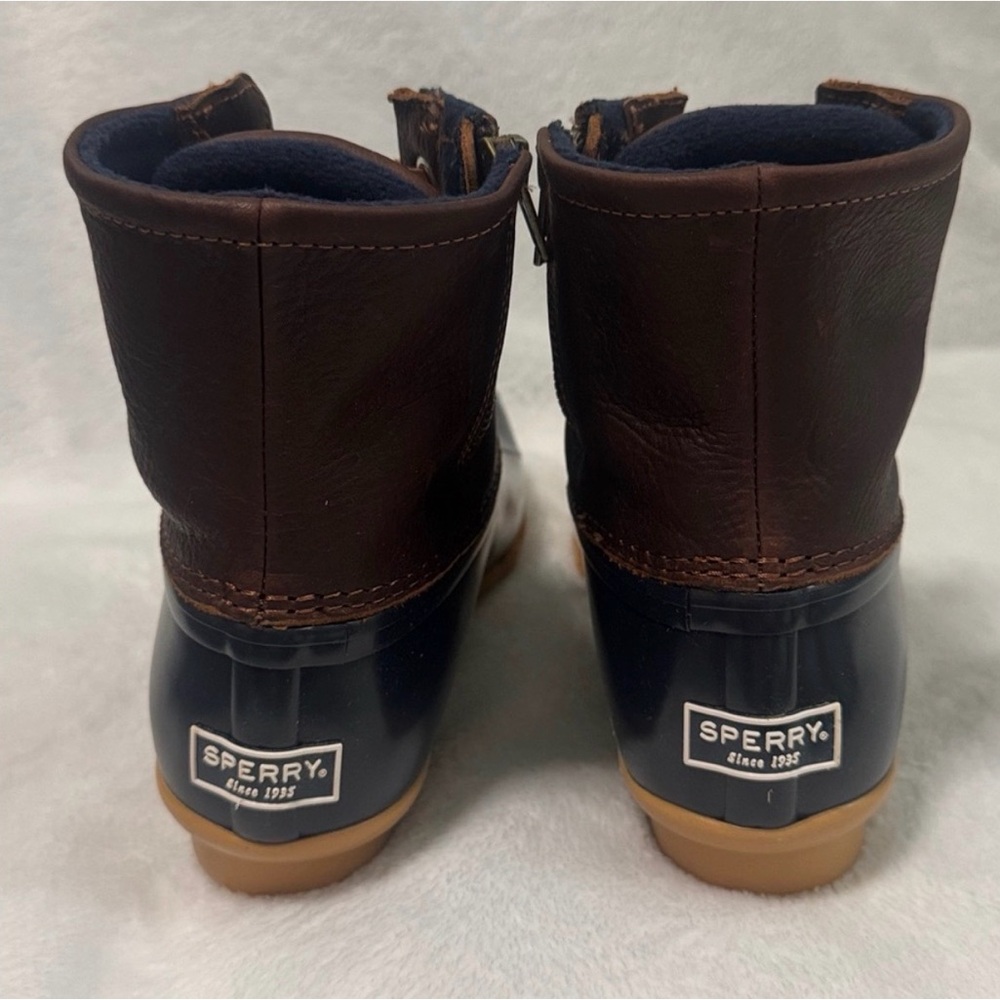 Sperry Two-Tone Brown and Navy Duck Boots - Picture 5 of 12